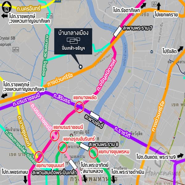 Baan Klang Muang Pinklao - Charan, Bangkok, along the expressway Si Rat  Road-Outer Ring Road, Bang O, Bang Phlat, Bangkok, 3 Bedrooms, 150 sqm, Townhouse For Rent, by AJHOMECENTER - คุณหยก, 500277135 - DDproperty.com