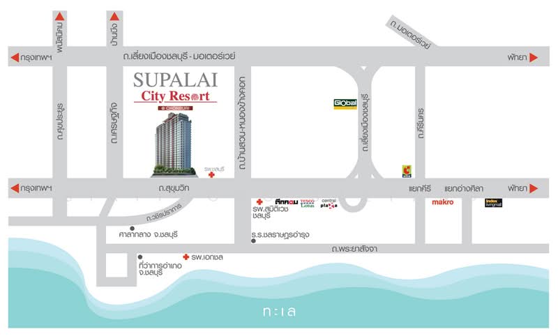 Supalai City Resort Chonburi, Chon Buri (Pattaya), Sukhumvit Road, Bang Pla Soi, Muang Chon Buri, Chon Buri (Pattaya), 1 Bedroom, 41 sqm, Condo For Sale, by Sirithong Saetang, 500281476 - DDproperty.com