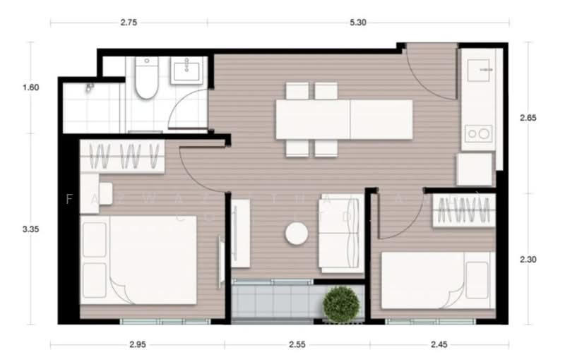 Nue District R9, Bangkok, 59 Rama 9 Road, Huai Khwang, Huai Khwang, Bangkok, 2 Bedrooms, 35 sqm, Condo For Sale, by Fazwaz (Thailand) Co., Ltd., 500282756 - DDproperty.com