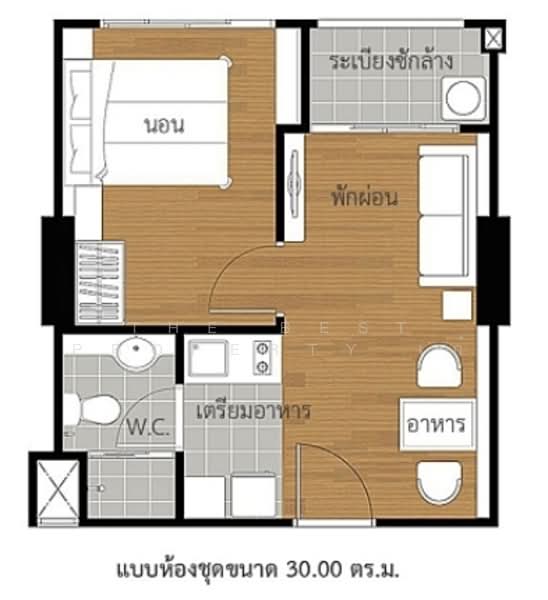 Lumpini Park Rama 9-Ratchada, Bangkok, 888 Chaturathit Road, Bang Kapi, Huai Khwang, Bangkok, 1 Bedroom, 30 sqm, Condo For Sale, by The Best Property เก๋, 500282845 - DDproperty.com