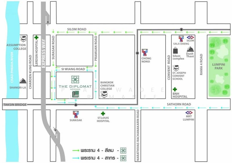 The Diplomat Sathorn, Bangkok, 158 Sathorn Nua Road, Silom, Bang Rak, Bangkok, 2 Bedrooms, 52 sqm, Condo For Rent, by Phakawadee Jiramanee, 500284530 - DDproperty.com