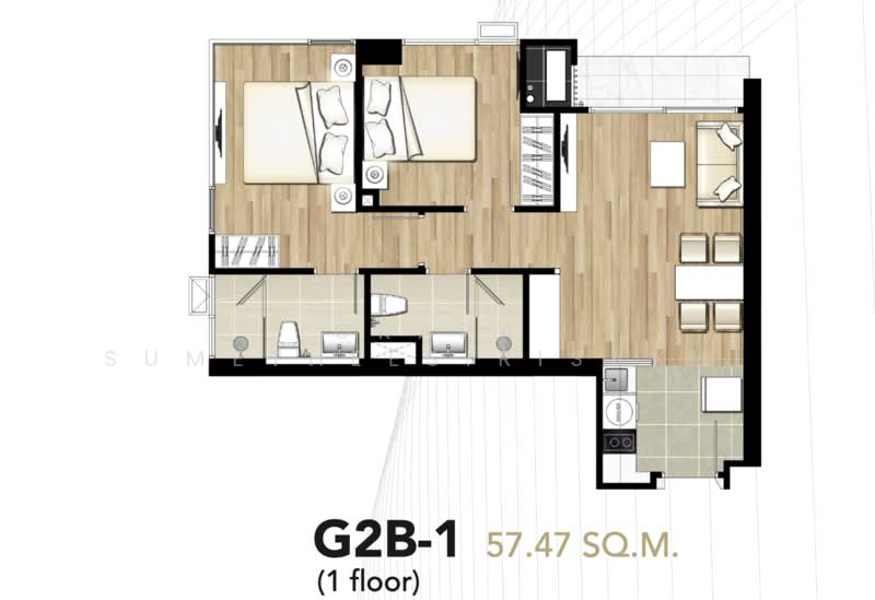 Chewathai Residence Thonglor, Bangkok, Soi Thonglor 20, Thonglor Road, Khlong Tan Nua, Watthana, Bangkok, 2 Bedrooms, 50 sqm, Condo For Sale, by Orapa Sumetheesirisakul, 500288582 - DDproperty.com
