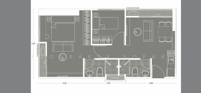Noble Revolve Ratchada 2, Bangkok, 70 Soi Ratchadaphisek 10, Ratchadaphisek Road, Huai Khwang, Huai Khwang, Bangkok, 2 Bedrooms, 53 sqm, Condo For Rent, by Boonraksa Sopak, 500289360 - DDproperty.com