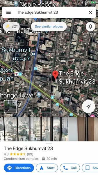 The Edge Sukhumvit 23, Bangkok, 6 Soi Sukhumvit 23, Khlongtoei Nua, Watthana, Bangkok, 1 Bedroom, 32 sqm, Condo For Rent, by Natlyn Kongsapook, 500295932 - DDproperty.com
