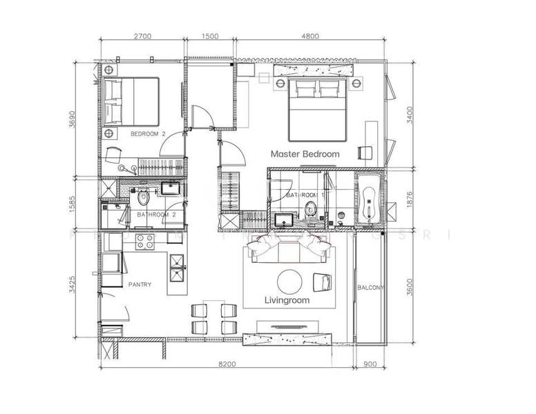 BEATNIQ Sukhumvit 32, Bangkok, Soi Sukhumvit 32, Sukhumvit Road, Khong Tan, Khlong Toei, Bangkok, 2 Bedrooms, 80 sqm, Condo For Rent, by Phoom Imruangsri, 500302515 - DDproperty.com
