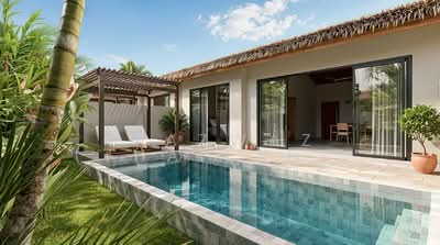 ขาย - วิลล่า 1 ห้องนอน Spring River Villas มาเร็ต เกาะสมุย สร้างเสร็จใน 9 เดือน, สุราษฎร์ธานี