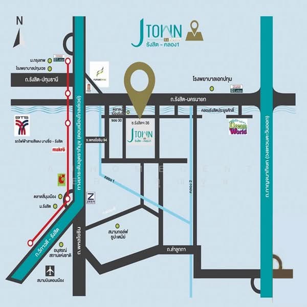 J Town Exclusive Rangsit - Klong 1 : เจ ทาวน์ เอ็กคลูซีฟ รังสิต - คลอง 1, ปทุมธานี, Rangsit-Nakhon Nayok Canal Road, ประชาธิปัตย์, ธัญบุรี, ปทุมธานี, 115 ตร.ม., ทาวน์เฮ้าส์ ขาย, โดย AJHOMECENTER- คุณจูน, 500307073 - DDproperty.com