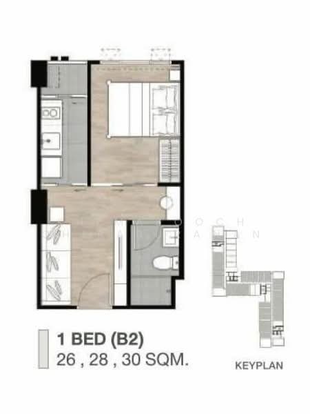 The Origin Phahon-Saphanmai, Bangkok, Thep Rak Road, Khlong Tanon, Sai Mai, Bangkok, 1 Bedroom, 27 sqm, Condo For Rent, by Khemasooch Chiraburanan, 500307227 - DDproperty.com