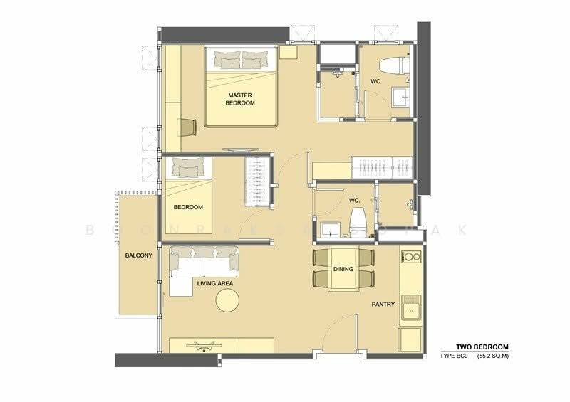 Life Ratchadapisek, Bangkok, 279 Ratchadapisaek Road, Huai Khwang, Bangkok, 2 Bedrooms, 56 sqm, Condo For Rent, by Boonraksa Sopak, 500307485 - DDproperty.com