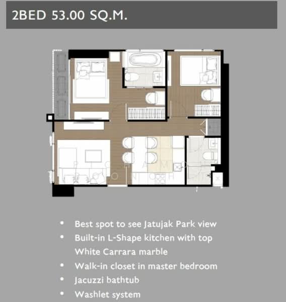 The Privacy Jatujak, Bangkok, 1100  Vibhavadi Rangsit Road, Jom Phon, Chatuchak, Bangkok, 2 Bedrooms, 53 sqm, Condo For Sale, by Pichamon Boonchit, 500309711 - DDproperty.com