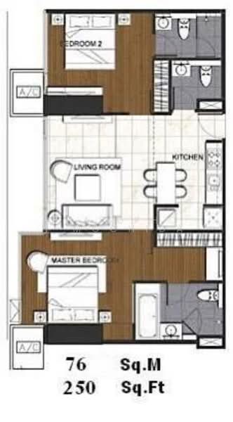 Amanta Lumpini, Bangkok, Rama 4 Road, Thung Maha Mek, Sathon, Bangkok, 2 Bedrooms, 76 sqm, Condo For Rent, by Chatuphon Mochida, 500311412 - DDproperty.com