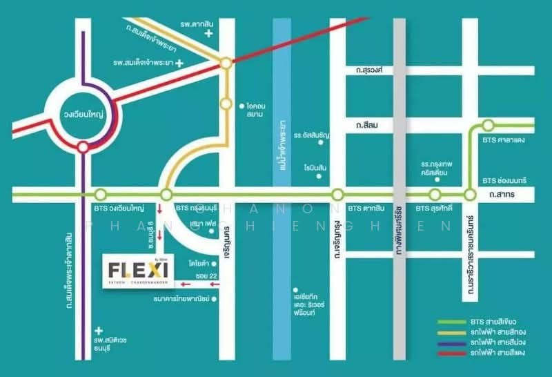 Flexi Sathorn - Charoennakorn, Bangkok, 144 Charoen Nakhon Road, Bang Lam Phu Lang, Khlong San, Bangkok, 1 Bedroom, 25 sqm, Condo For Rent, by Chanon Phangchienghien, 500316107 - DDproperty.com