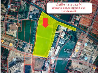 ขาย - ขายด่วน! ที่ดิน 11 ไร่ 3 งาน 71.8 ตรว.ที่ดินผืนงาม ทำเลทองบางใหญ่ ใกล้แหล่งชุมชนและเทศบาล, นนทบุรี
