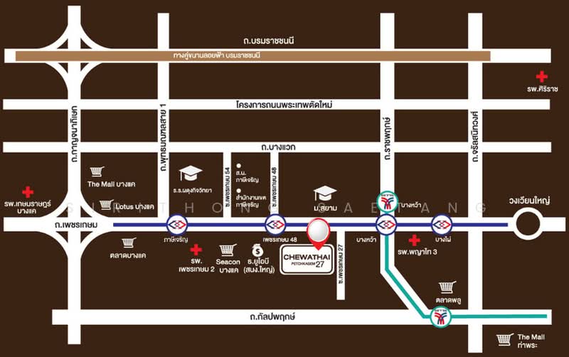 Chewathai เพชรเกษม 27 (ชีวาทัย เพชรเกษม 27), กรุงเทพ, 27 ถนนเพชรเกษม 27, บางหว้า, ภาษีเจริญ, กรุงเทพ, 43 ตร.ม., คอนโด ขาย, โดย Sirithong Saetang, 500319265 - DDproperty.com
