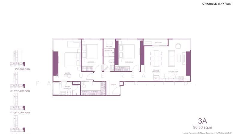 Love Charoen Nakhon, Bangkok, 1463 Charoen Nakhon Road, Bang Lam Phu Lang, Khlong San, Bangkok, 3 Bedrooms, 97 sqm, Condo For Sale, by Acute Realty Partner Co.,Ltd., 500320147 - DDproperty.com