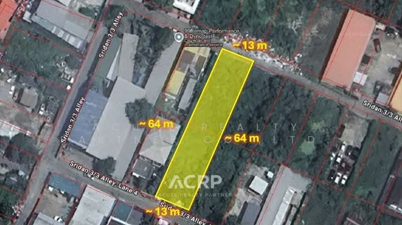 Land for Sale – Corner Plot with Two Road Frontages, Soi Sridan 3/3, near Yellow Line MRT, Samut Prakan, Samrong Nua, Muang Samut Prakarn, Samut Prakan, , 800 sqm, Land For Sale, by Acute Realty Partner Co.,Ltd., 500320641 - DDproperty.com