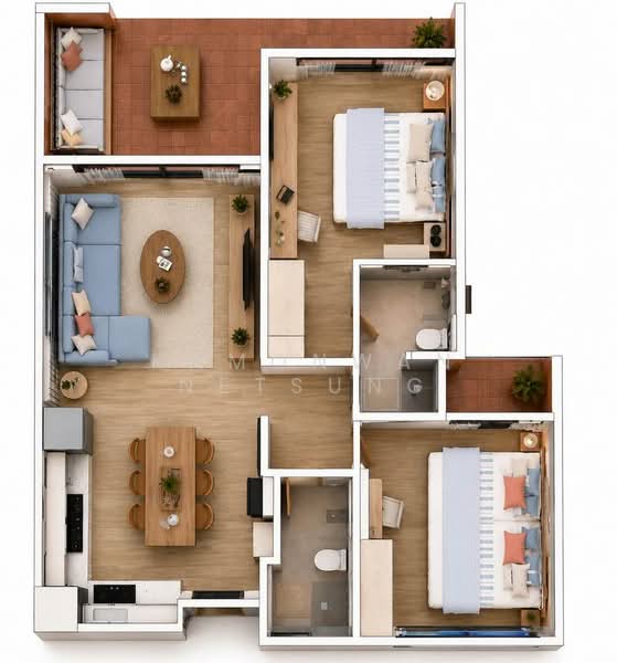 Las Tortugas Condo, Prachuap Khiri Khan, 392 Soi Hua Hin 101, Nong Kae, Hua Hin, Prachuap Khiri Khan, 2 Bedrooms, 92 sqm, Condo For Rent, by Kamonwan Netsung, 500320830 - DDproperty.com