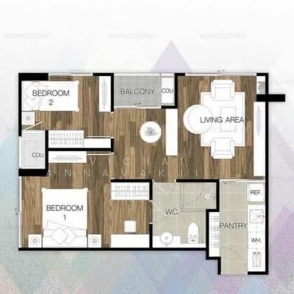 Chateau In Town Ratchada 20, Bangkok, รุ่งเรือง ถนนรัชดาภิเษก ซอย20, Samsen Nok, Huai Khwang, Bangkok, 2 Bedrooms, 50 sqm, Condo For Rent, by Vichai Annavakulthorn, 500322945 - DDproperty.com
