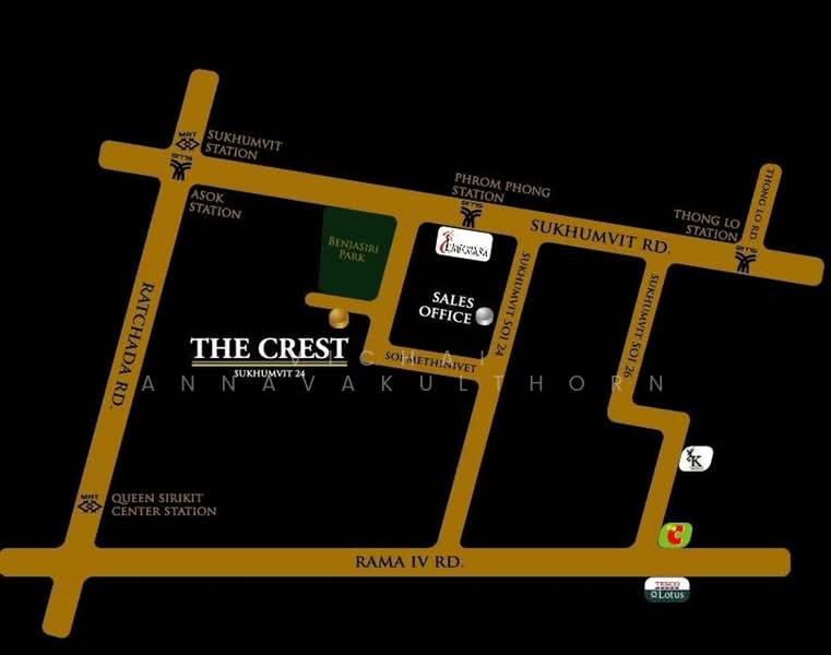 The Crest Sukhumvit 24, Bangkok, Soi Methi Niwet, Khong Tan, Khlong Toei, Bangkok, 1 Bedroom, 50 sqm, Condo For Rent, by Vichai Annavakulthorn, 500323082 - DDproperty.com