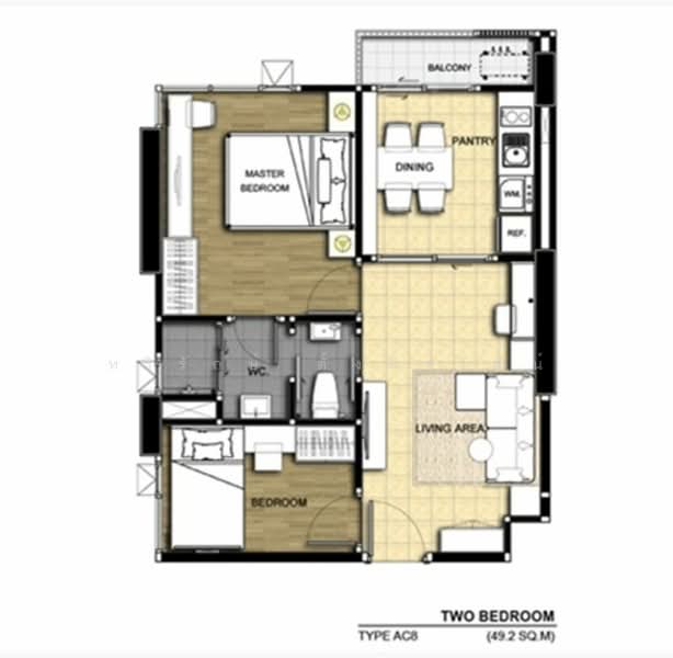 Aspire Rama 9, Bangkok, Soi Rama 9, Rama 9 Road, Huai Khwang, Bangkok, 2 Bedrooms, 50 sqm, Condo For Sale, by หริรักษ์ ตั้งติรวัฒน์, 500324572 - DDproperty.com