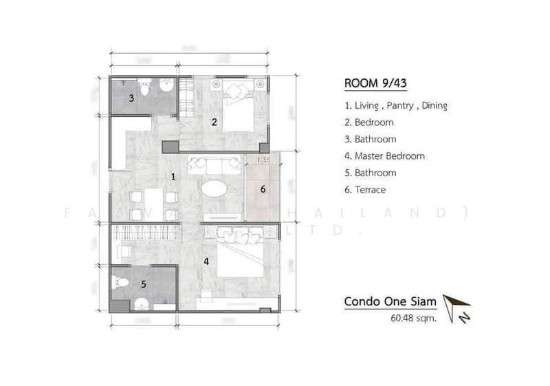 Condo One Siam condominium, กรุงเทพ, พระราม 1, วังใหม่, ปทุมวัน, กรุงเทพ, 60 ตร.ม., คอนโด ให้เช่า, โดย Fazwaz (Thailand) Co., Ltd., 500333472 - DDproperty.com
