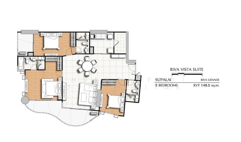 Supalai Riva Grande Rama 3, Bangkok, Rama 3 Road, Chong Nonsi, Yan Nawa, Bangkok, 3 Bedrooms, 149 sqm, Condo For Sale, by Kanueng (Pro) Noppornpitak, 500335435 - DDproperty.com