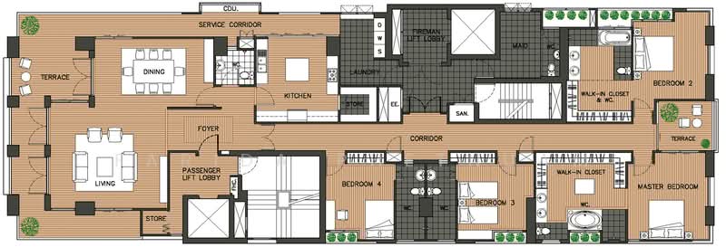 Panburi Apartments, Bangkok, 133 Pan Rd, Silom, Bang Rak, Bangkok, 4 Bedrooms, 450 sqm, Apartment For Rent, by Farida Phetnuam, 500336813 - DDproperty.com