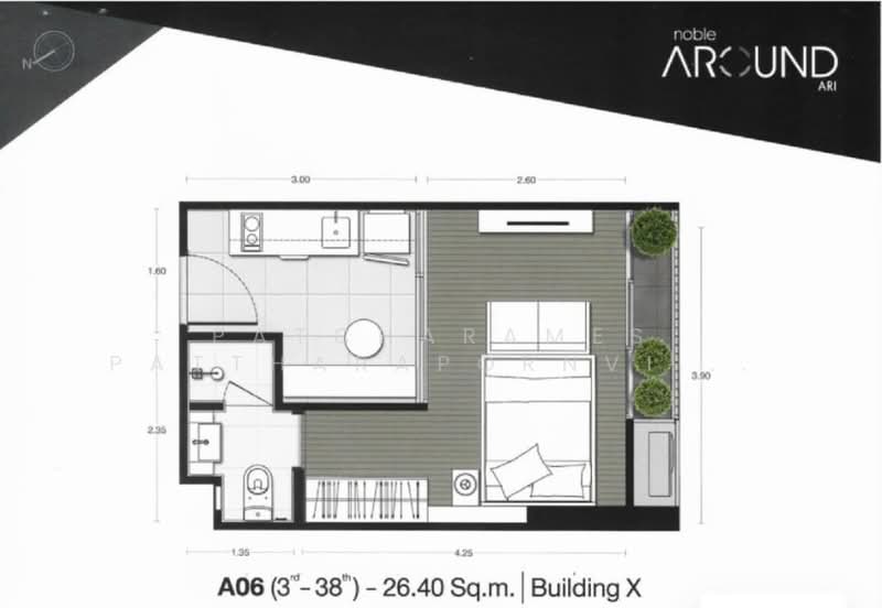 Noble Around Ari, Bangkok, 312 Phahon Yothin Rd, Samsen Nai, Phaya Thai, Bangkok, 1 Bedroom, 26 sqm, Condo For Rent, by Patcharames Pattharapornviboon, 500340808 - DDproperty.com