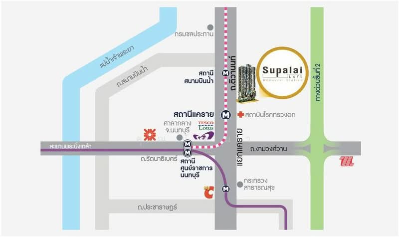 Supalai Loft Khae Rai Station : ศุภาลัย ลอฟท์ สถานีแคราย, นนทบุรี, 32 ถนนติวานนท์, บางกระสอ, เมืองนนทบุรี, นนทบุรี, 48 ตร.ม., คอนโด ขาย, โดย คุณปัทมา, 500341637 - DDproperty.com