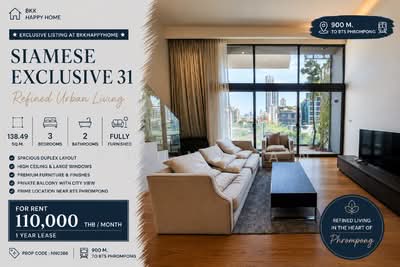For Rent - Siamese Exclusive Sukhumvit 31, Bangkok