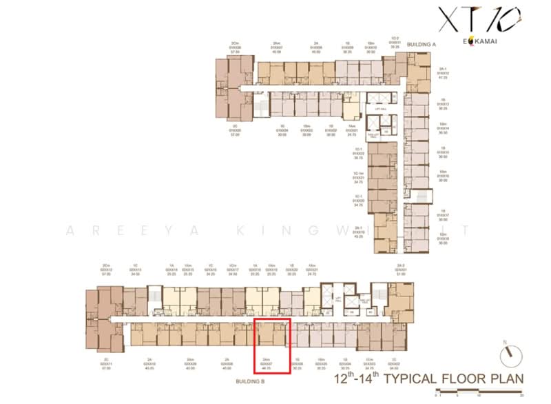 XT 10 Ekkamai, Bangkok, 106 Sukhumvit Soi 63, Khlong Tan Nua, Watthana, Bangkok, 2 Bedrooms, 45 sqm, Condo Option To Buy, by Areeya Kingwichit, 500342928 - DDproperty.com