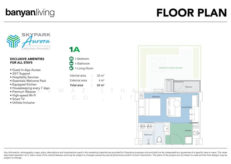Skypark Aurora Laguna : สกายพาร์ค คอนโด ลากูน่า, ภูเก็ต, เชิงทะเล, ถลาง, ภูเก็ต, 29 ตร.ม., คอนโด ให้เช่า, โดย Fazwaz (Thailand) Co., Ltd., 500348666 - DDproperty.com