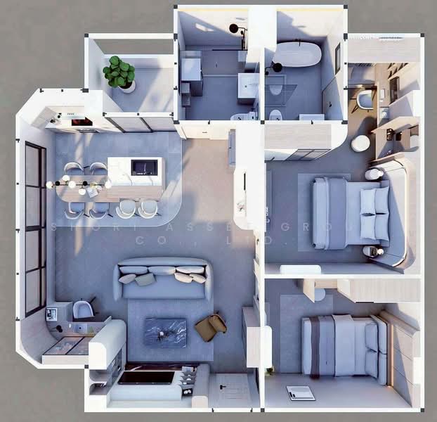 Srithana Condominium 2, Chiang Mai, 96 Siri Mangkalajarn Rd Lane 1, Su Thep, Muang Chiang Mai, Chiang Mai, 2 Bedrooms, 88 sqm, Condo For Sale, by Shori Asset Group Co., Ltd., 500350297 - DDproperty.com