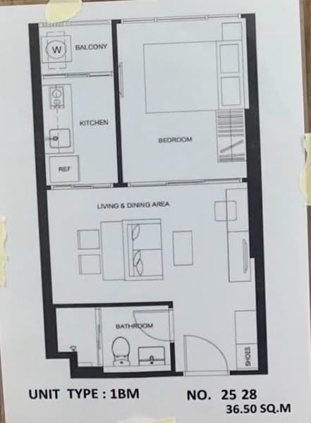 The Line Jatujak-Mochit, Bangkok, Phaholyothin Road, Jom Phon, Chatuchak, Bangkok, 1 Bedroom, 37 sqm, Condo For Rent, by THIRI NAYA, 500352067 - DDproperty.com
