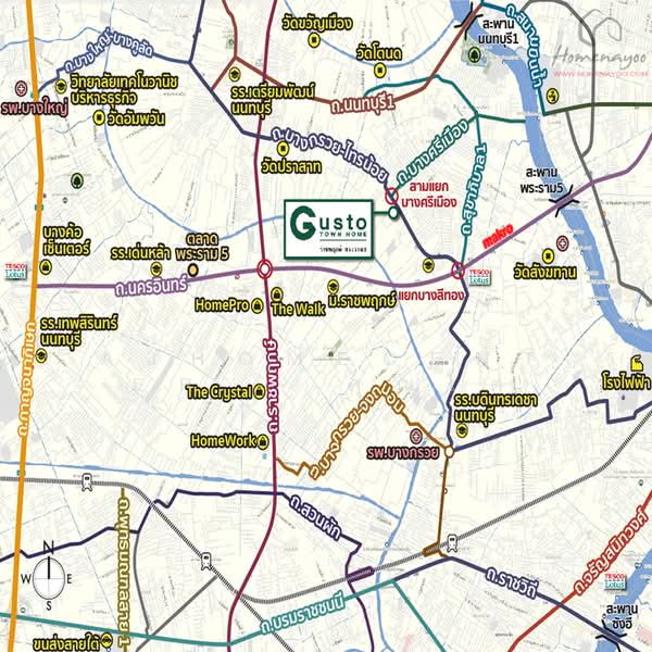 Gusto Townhome Ratchapruek - Rama 5, Nonthaburi, Bang Kruai - Sai Noi Road, Bang Krang, Muang Nonthaburi, Nonthaburi, 3 Bedrooms, 106 sqm, Townhouse For Sale, by AJHOMECENTER - คุณโต, 500357726 - DDproperty.com