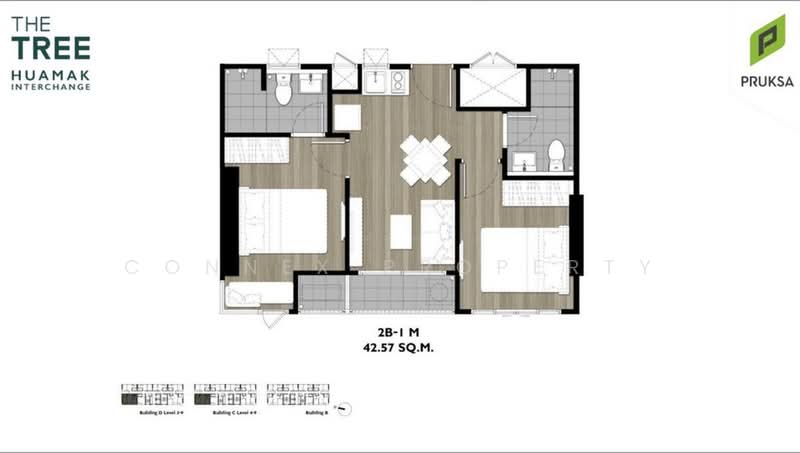 The Tree Hua Mak, Bangkok, Ramkhamhaeng Road, Hua Mak, Bang Kapi, Bangkok, 2 Bedrooms, 43 sqm, Condo For Sale, by Connex Property, 500360826 - DDproperty.com