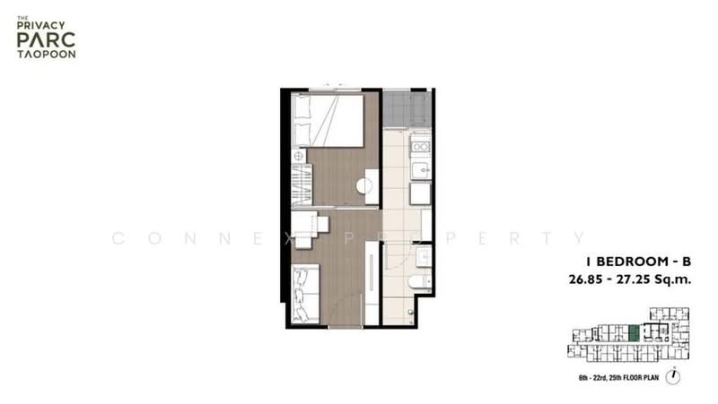 The Privacy Parc Taopoon, Bangkok, 16 Bangkok - Nonthaburi Road, Bang Sue, Bangkok, 1 Bedroom, 27 sqm, Condo For Sale, by Connex Property, 500360868 - DDproperty.com