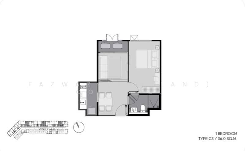 Aspire Onnut Station, Bangkok, Sukhumvit Road, Phra Kanong, Khlong Toei, Bangkok, Studio, 37 sqm, Condo For Sale, by Fazwaz (Thailand) Co., Ltd., 500360901 - DDproperty.com