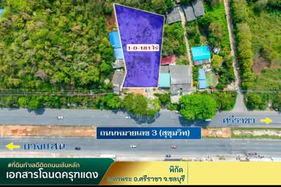 ขาย - ขายที่ดินชลบุรี ศรีราชา ติดถนนสุขุมวิท 1-1-81 ไร่, ชลบุรี