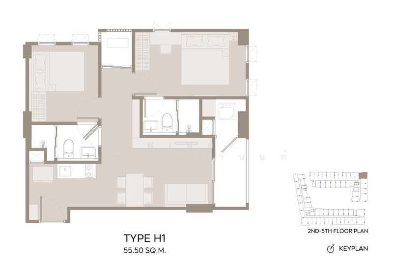 Aspire Itsaraphap Station, Bangkok, Wat Arun, Bangkok Yai, Bangkok, 2 Bedrooms, 56 sqm, Condo Option To Buy, by พเนตร มหามิตรานนท์, 500361533 - DDproperty.com