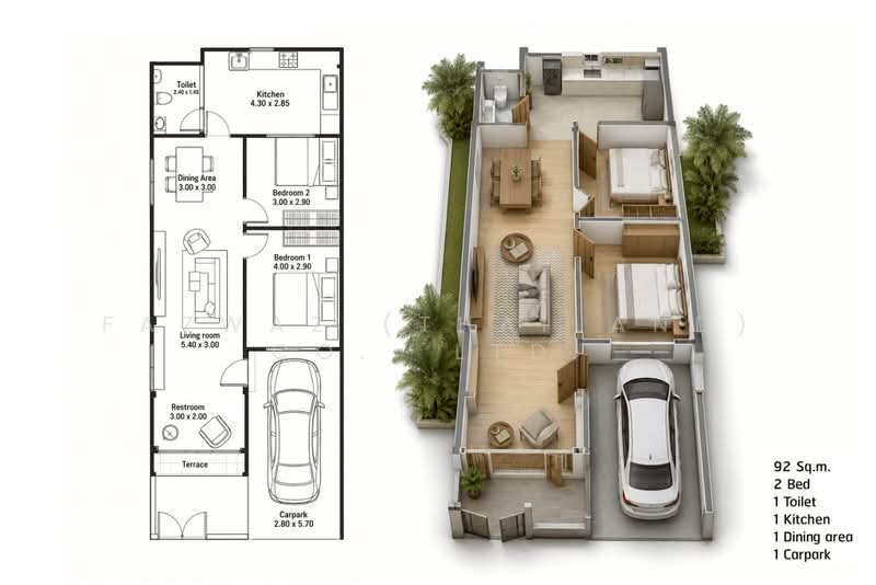 Newly Renovated 2BR Townhome Near Bangkok Hospital, Chiang Mai Investment, Chiang Mai, Nong Pa Krang, Muang Chiang Mai, Chiang Mai, 2 Bedrooms, 92 sqm, Townhouse For Sale, by Fazwaz (Thailand) Co., Ltd., 500369061 - DDproperty.com