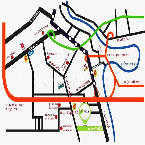 พฤกษาวิลล์ 107/5 ประชาอุทิศ-สุขสวัสดิ์ 68, Bangkok, Thung Khru, Bangkok, 3 Bedrooms, 110 sqm, Townhouse For Sale, by AJHOMECENTER- คุณติ๊ก, 500369255 - DDproperty.com
