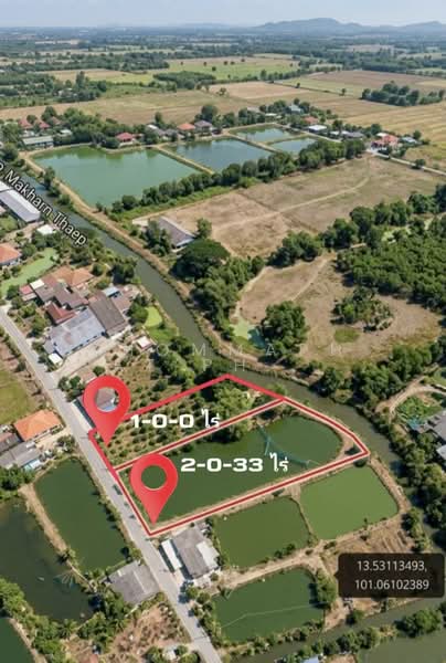 Two adjacent plots of land in Bang Phueng, Chachoengsao, Bang Pung, Bang Pakong, Chachoengsao, , 4,932 sqm, Land For Sale, by Khommaphat Phumbandit, 500371389 - DDproperty.com