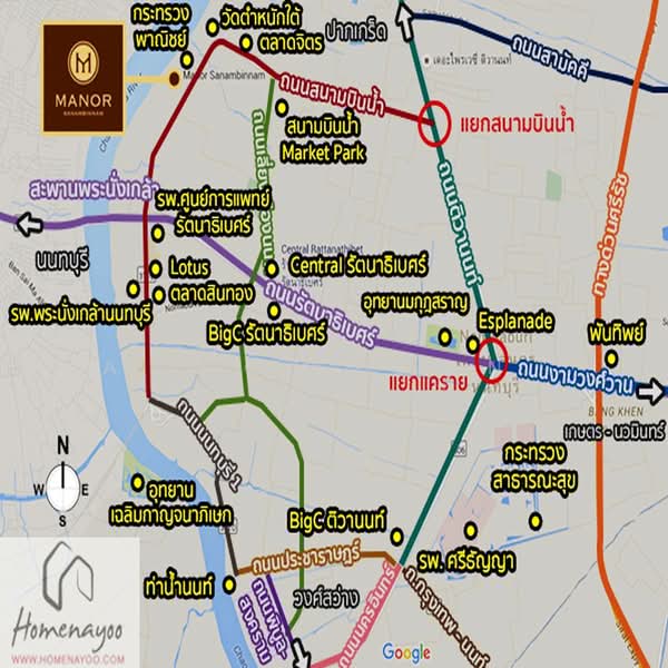 Manor Sanambinnam, Nonthaburi, 557 Nonthaburi Road, Bang Kra So, Muang Nonthaburi, Nonthaburi, 2 Bedrooms, 63 sqm, Condo For Sale, by AJHOMECENTER- คุณติ๊ก, 500371529 - DDproperty.com