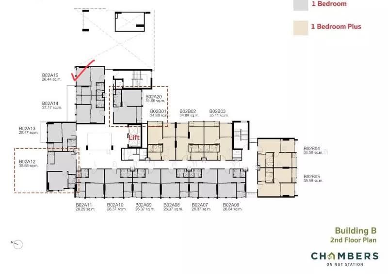 Chambers On-Nut Station, Bangkok, Soi Sukhumvit 81, Sukhumvit Road, Phra Kanong Nua, Watthana, Bangkok, 1 Bedroom, 26 sqm, Condo For Sale, by AREA66 Real Estate Co.,Ltd, 500377823 - DDproperty.com