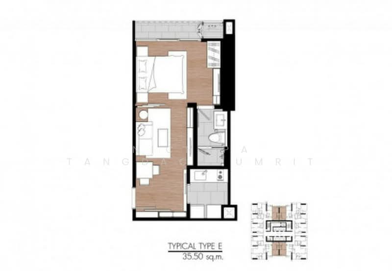 One9Five Asoke-Rama 9, Bangkok, 195 Soi Rama 9 Soi 5, Huai Khwang, Bangkok, 1 Bedroom, 35 sqm, Condo For Rent, by Nichapa Tangdachsumrit, 500382287 - DDproperty.com