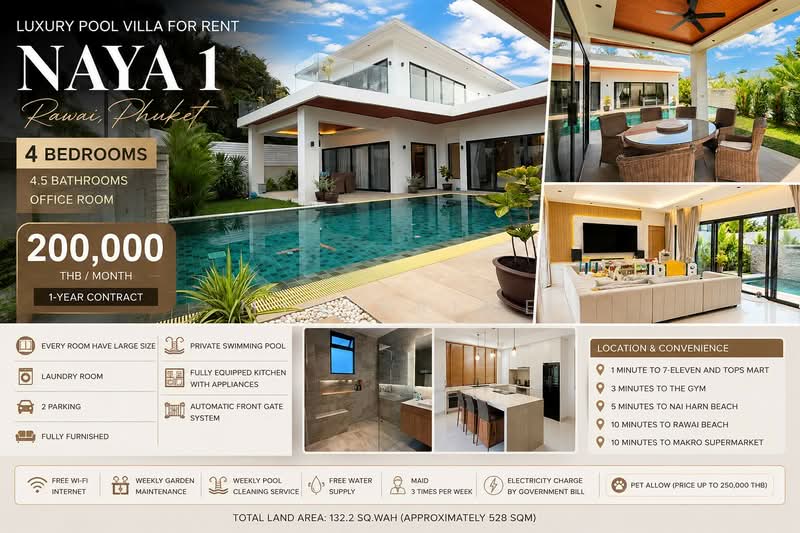 Villa naya 1, Phuket, Rawai, Muang Phuket, Phuket, 4 Bedrooms, 529 sqm, Villa For Rent, by Min Prime, 500382843 - DDproperty.com