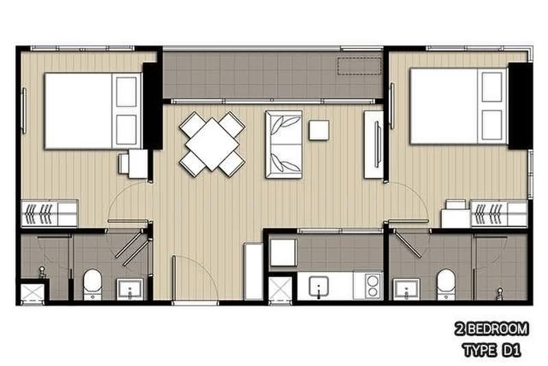 IDEO O2 Bangna, Bangkok, 195 Sanphawut Road, Bang Na Tai, Bang Na, Bangkok, 2 Bedrooms, 53 sqm, Condo For Rent, by Narinthira Roengrit, 500387848 - DDproperty.com