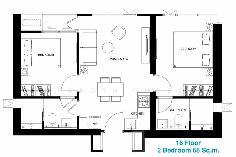 Quintara MHy’DEN Pho Nimit, Bangkok, 61 Krung Thonburi Road, Bukkalo, Thon Buri, Bangkok, 2 Bedrooms, 55 sqm, Condo For Sale, by Ampaporn Ohnuch, 500389351 - DDproperty.com