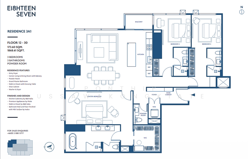 EI8HTEEN SEVEN - One Bangkok, Bangkok, 187 Witthayu Road, Lumphini, Pathum Wan, Bangkok, 3 Bedrooms, 174 sqm, Condo For Sale, by Ponthip Ussawakongkiate, 500389568 - DDproperty.com